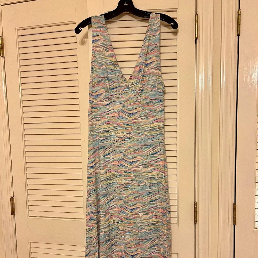 Rixo Beach Multi Colored Wave Pattern V Neck Jers… - image 1